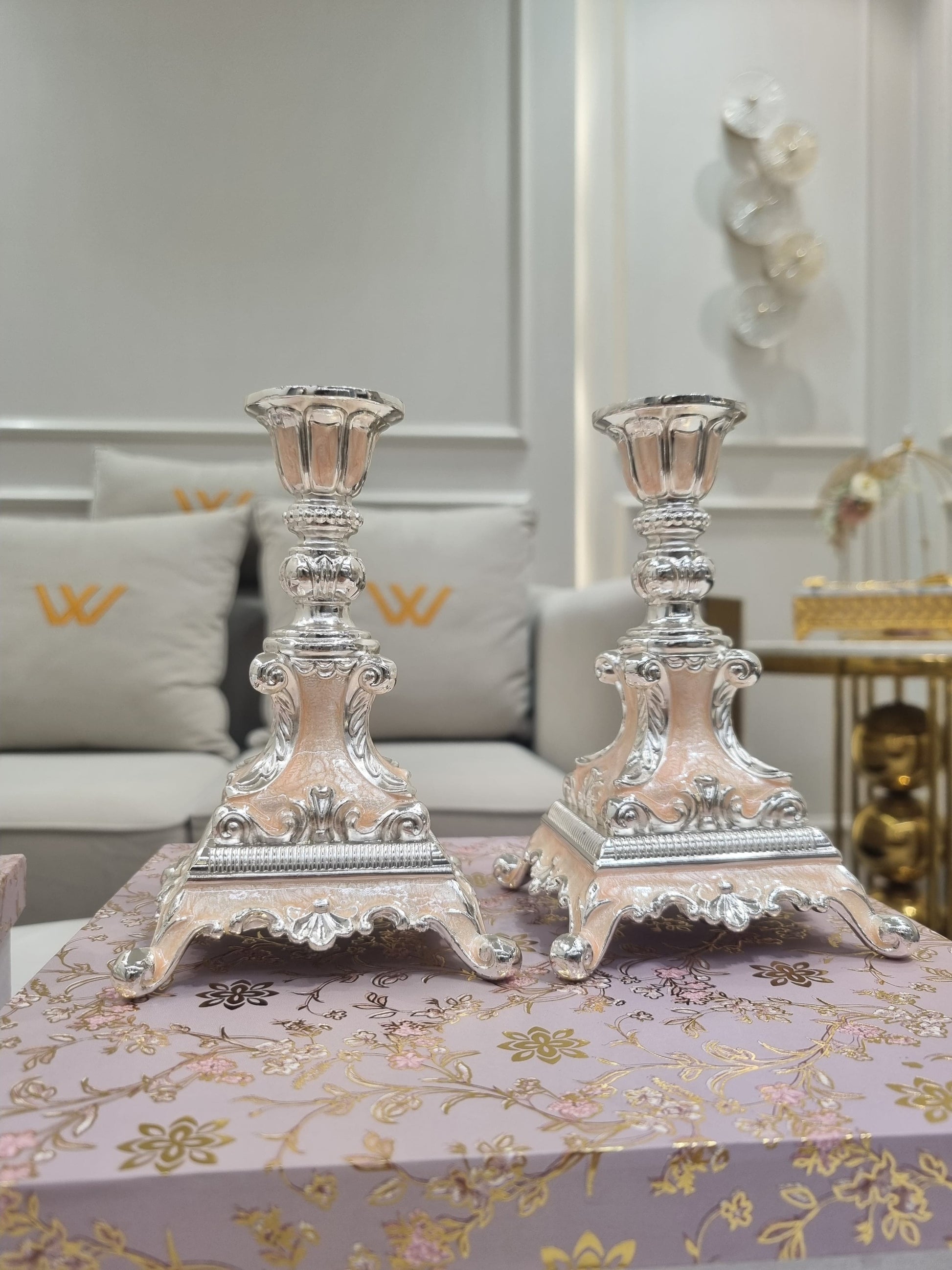 Enamel Candle Stand (Set of 2)