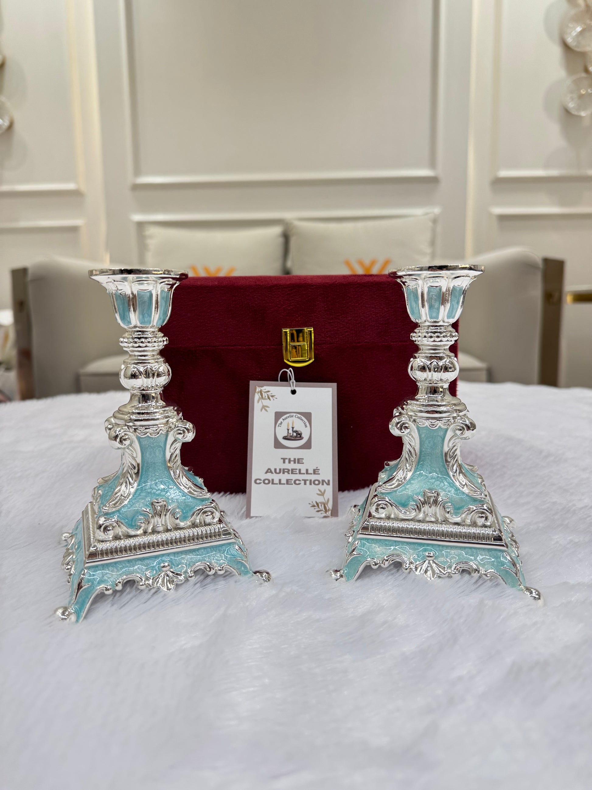 Enamel Candle Stand (Set of 2)
