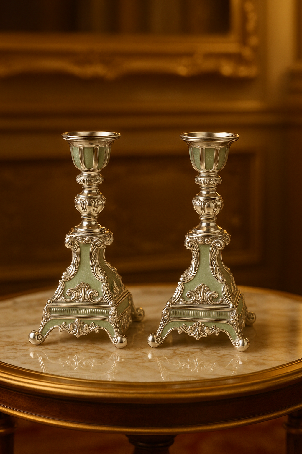 Enamel Candle Stand (Set of 2)