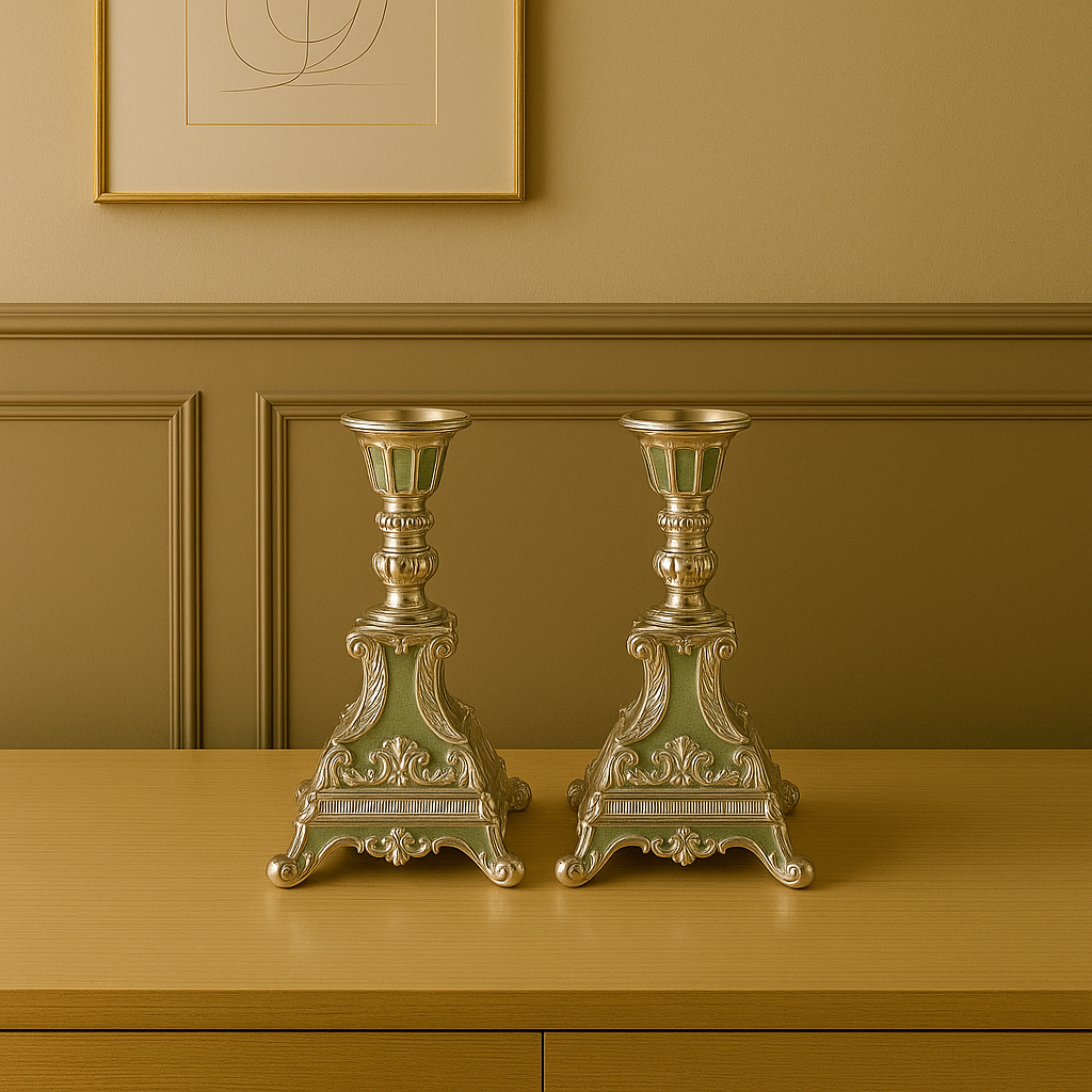 Enamel Candle Stand (Set of 2)