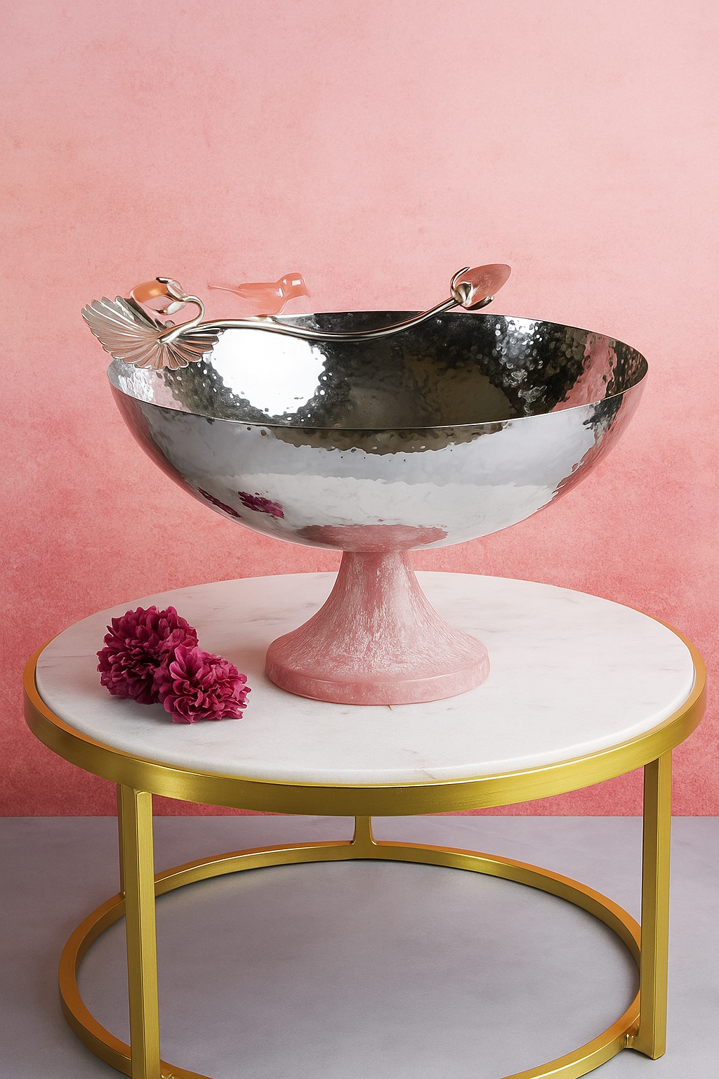 Silver-Plated Bowl With Resin Stand