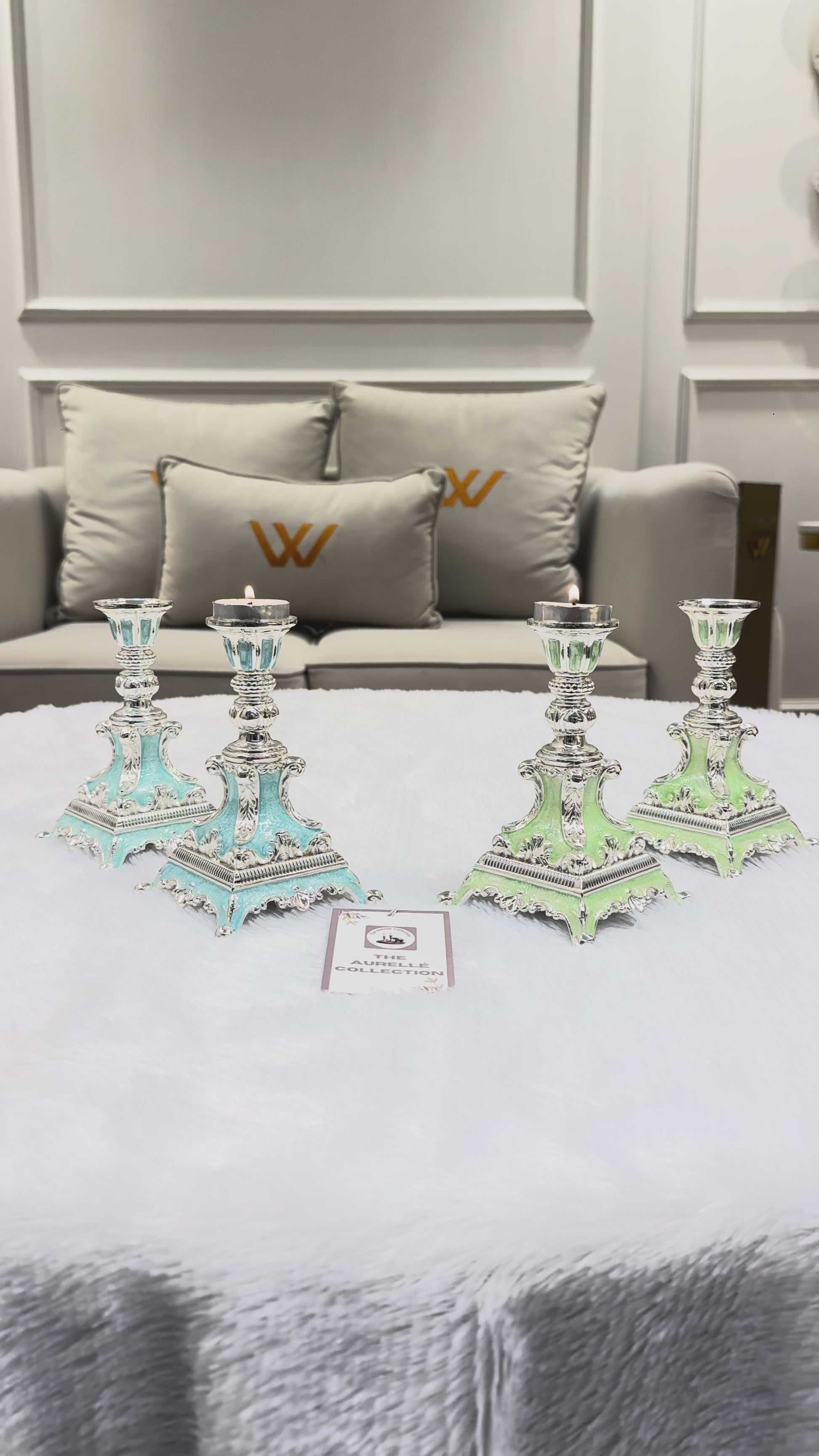 Enamel Candle Stand (Set of 2)